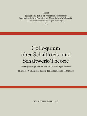 cover image of Colloquium über Schaltkreis- und Schaltwerk-Theorie